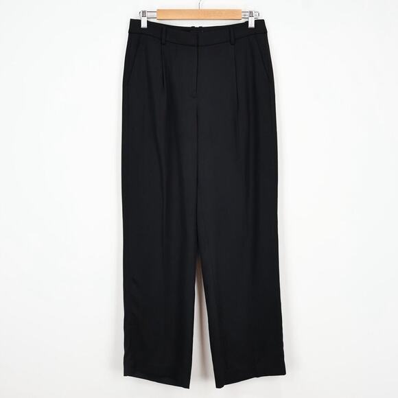 J.Crew Factory Wide Leg Pleated Twill Trouser Pant Black Size 6 NWT - Picture 2 of 8
